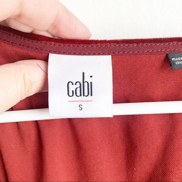 CABi Grace Tribute Crush Velvet Dress #3696 V-Neck Empire Waist Red Size Small S - Picture 4 of 12